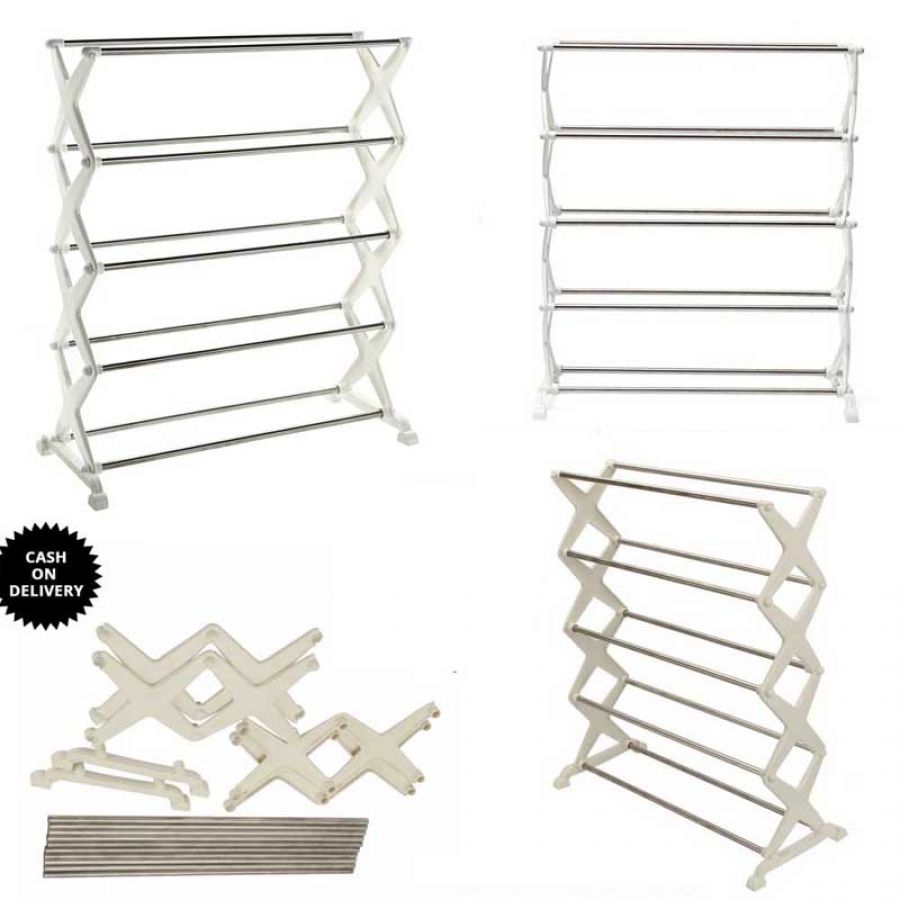 5 Tier 12 Pair Stackable Shoe Rack